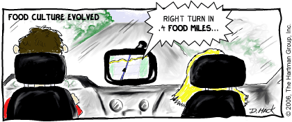Right turn in .4 food miles...